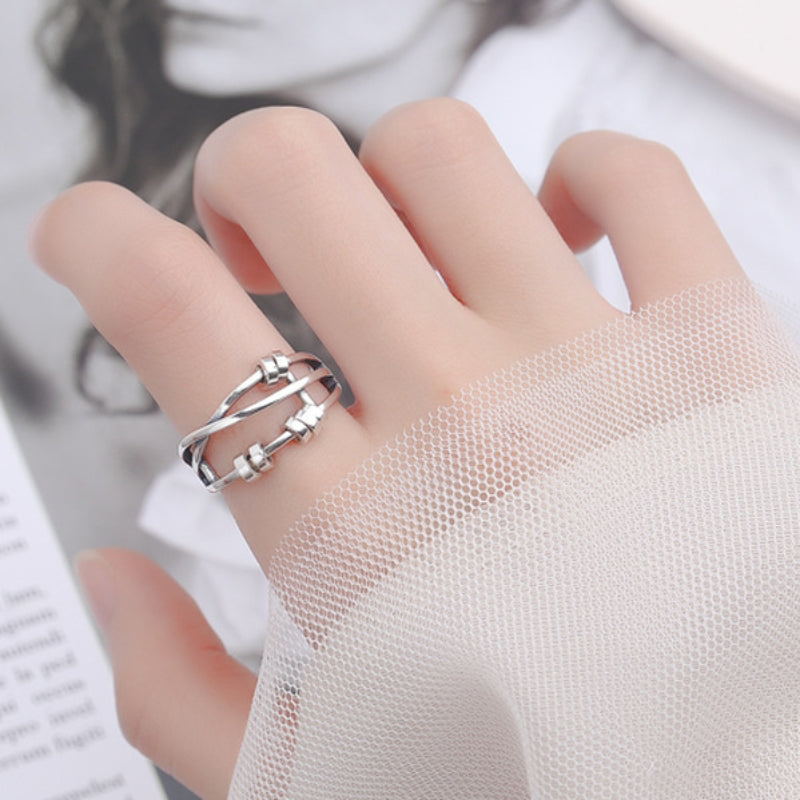 4g 925 Sterling Silver Anxiety Ring - Multi Layer Design Perfect Gift for Friends and Family