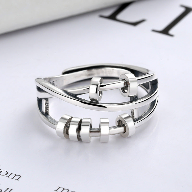 4g 925 Sterling Silver Anxiety Ring - Multi Layer Design Perfect Gift for Friends and Family